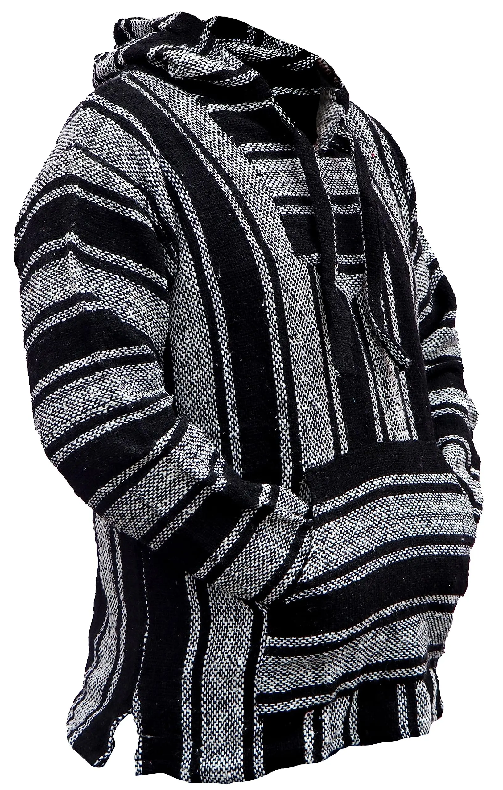 Mexican Baja Hoodie Hippie Surf Poncho Sweater Sweatshirt Pullover Jerga
