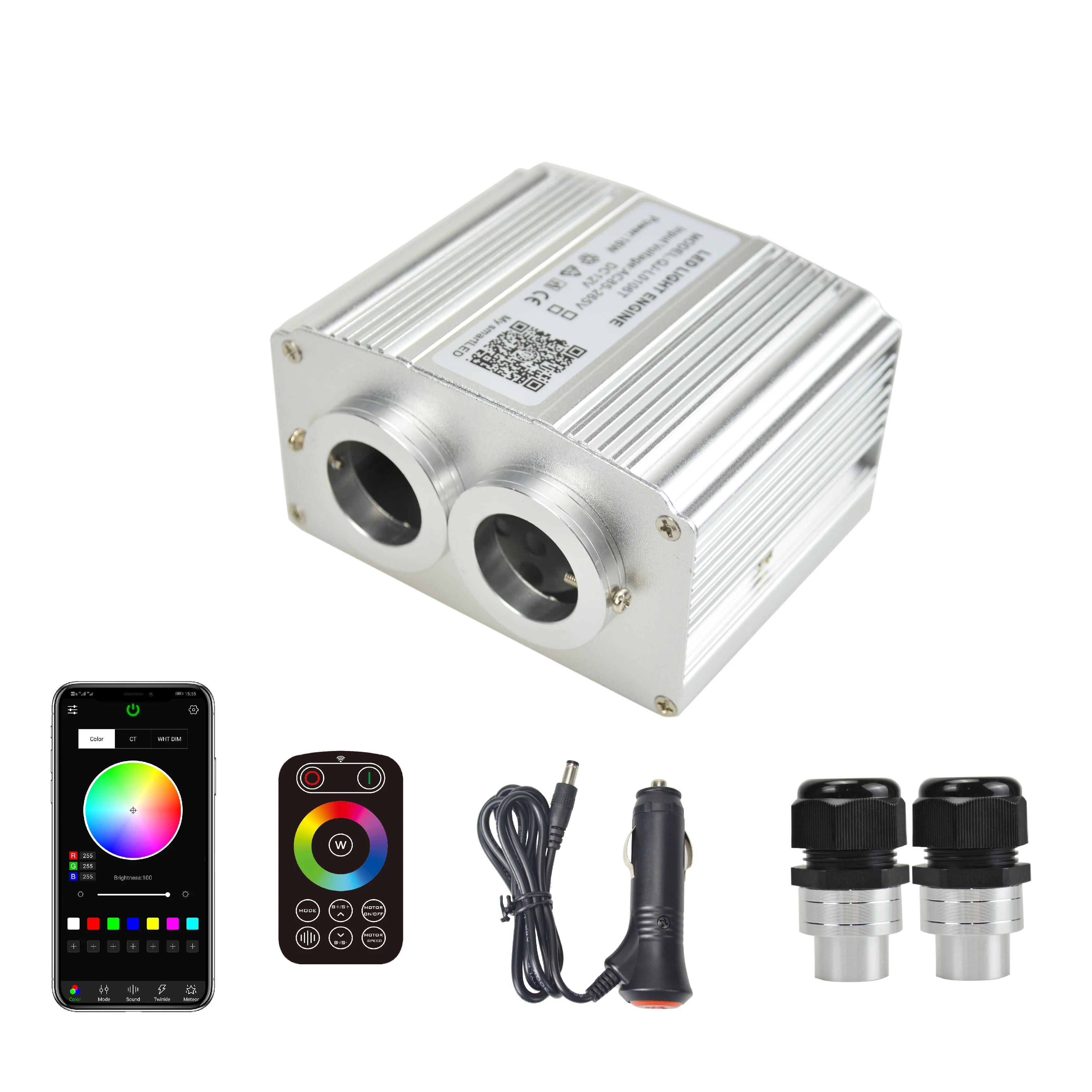 16W 12V Dual ports Car Ceiling Twinkle Effect Touch Control Car Roof Star Sky Light Source LED Engine