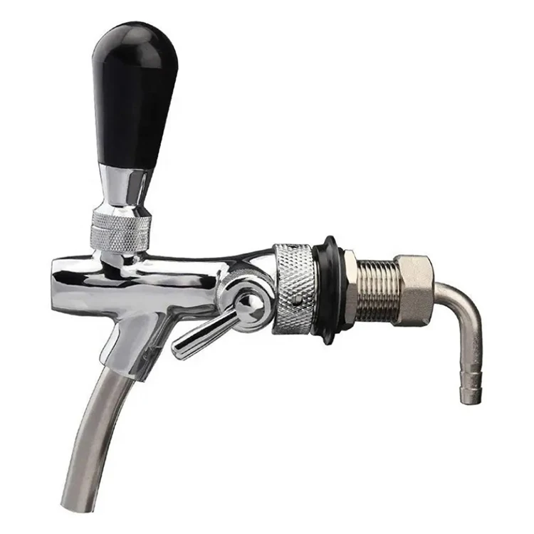 Draft Beer Tap Adjustable Beer Faucet Stainless Steel Brass Chrome Plating Shank with Ball Lock Kits Bar Accessories