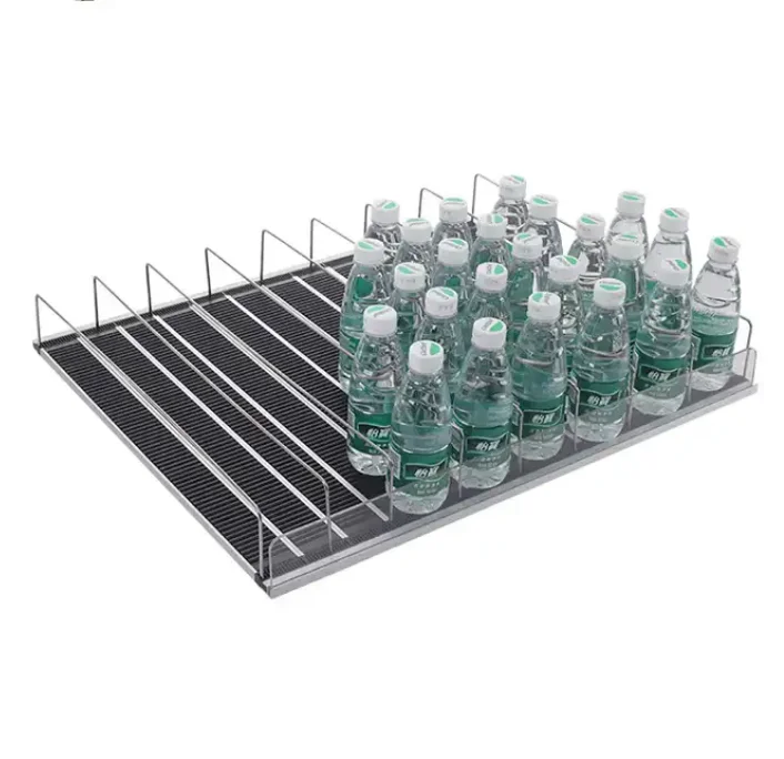 Supermarket Beverage Track Removable Plastic Shelf Auto-Front Gravity Feed Display Roller Shelves Gravity roller track system