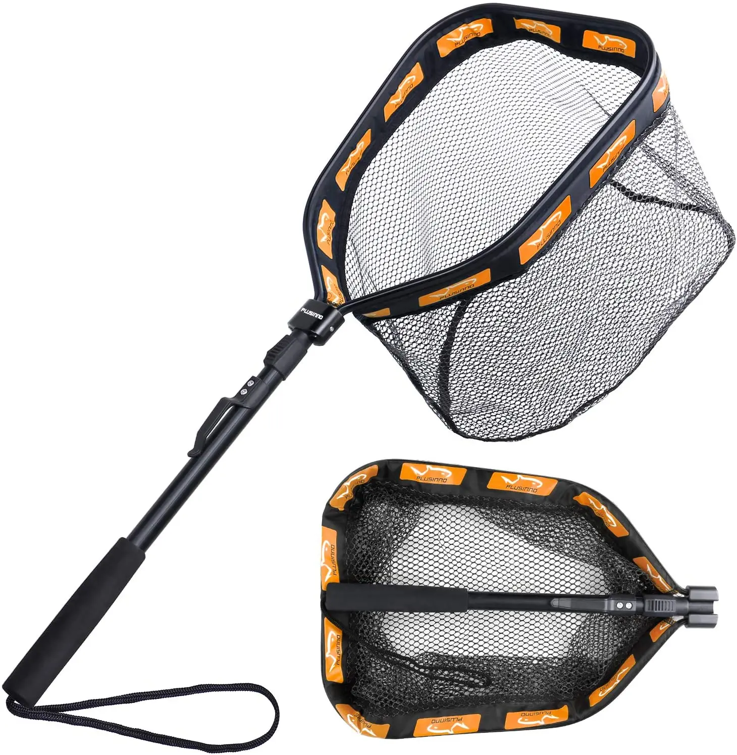High Quality Long Handle Landing Nets Floatinng Fishing Net Foldable Rubber Coated Fishing Landing Net