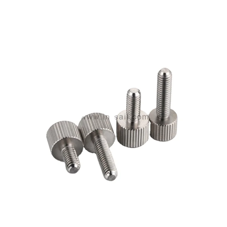 Straight Grain knurled thumb screws stainless steel hand grip knob bolts for vernier calipers