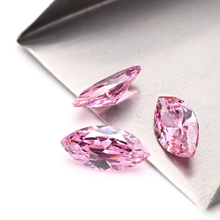Manufacturer Wholesale White Marquise Cut Synthetic Cubic Zirconia Stones pink zircon for jewelry making