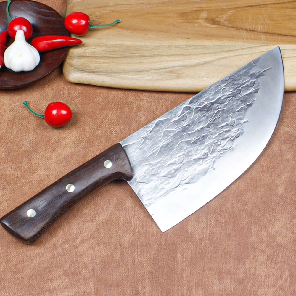 Производитель ножей Full Tang OEM молоток ковка изогнутое лезвие традиционный мясник пакистан охотничий ручной кованый нож для