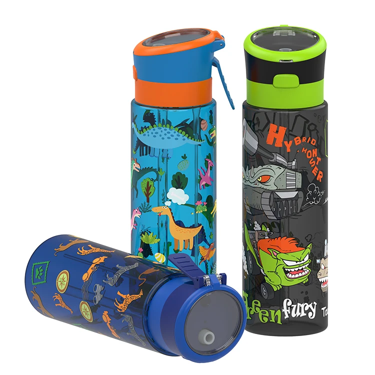 Пластиковый мультяшный напиток милый дизайн детская бутылка для воды детей Детская школа с соломенной