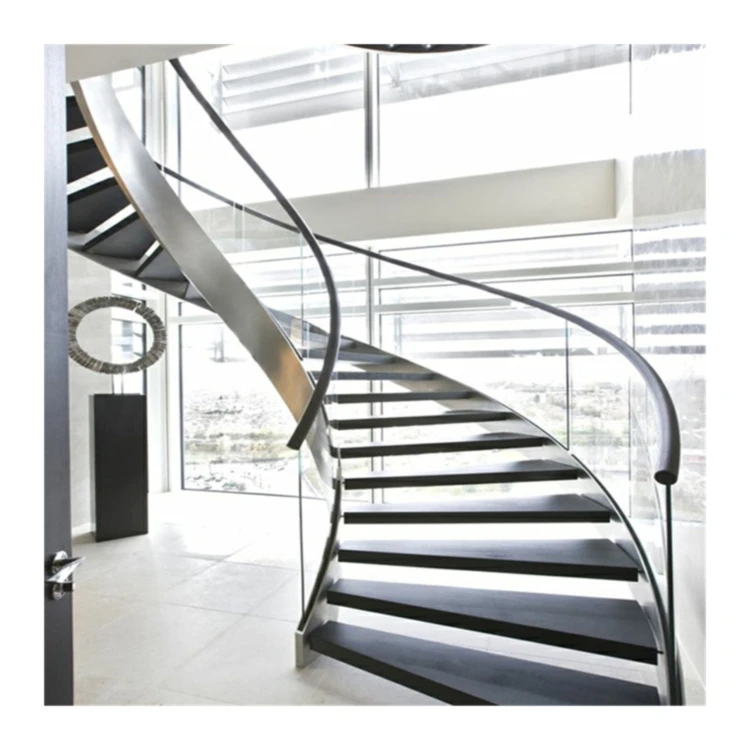 Ace Luxury Modern Arc spiral Staircase wood stair treads Curved spiral Staircase Indoor