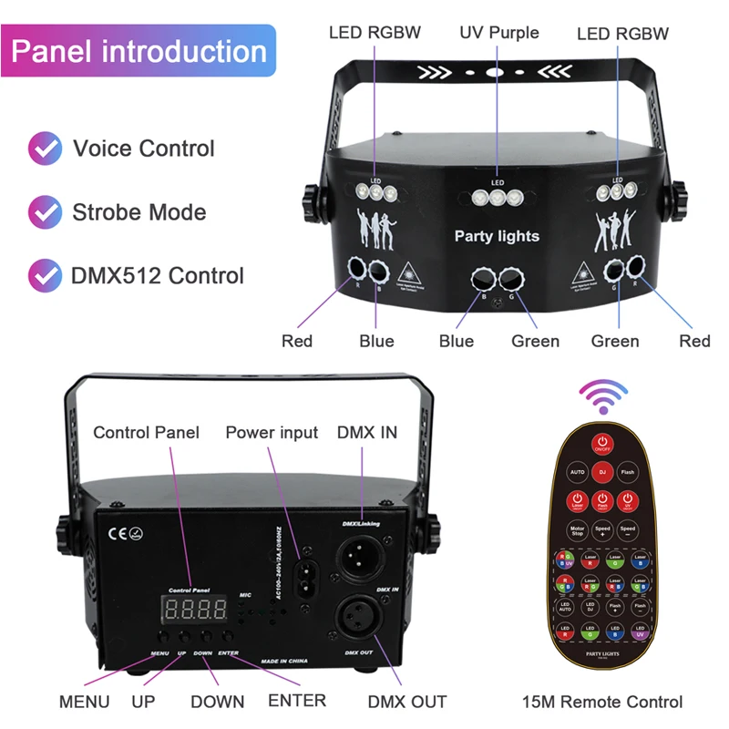 15 eyes LED laser effect moving beam lights dj night club LED Stage Light disco ball projector lazer lamps