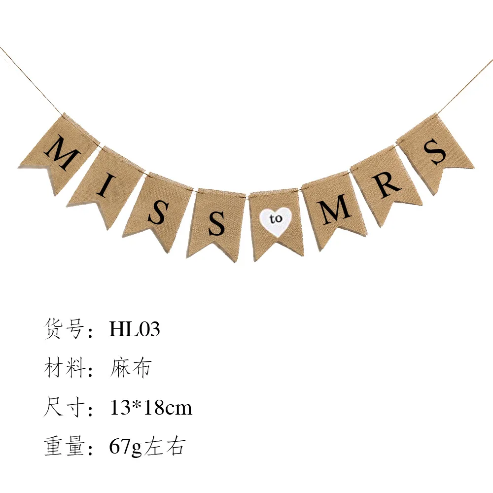 Bride to Be Banner Mr and Mrs Burlap Banner wedding Bridal Shower Decorations Rustic Bunting Garland for Party Decorations