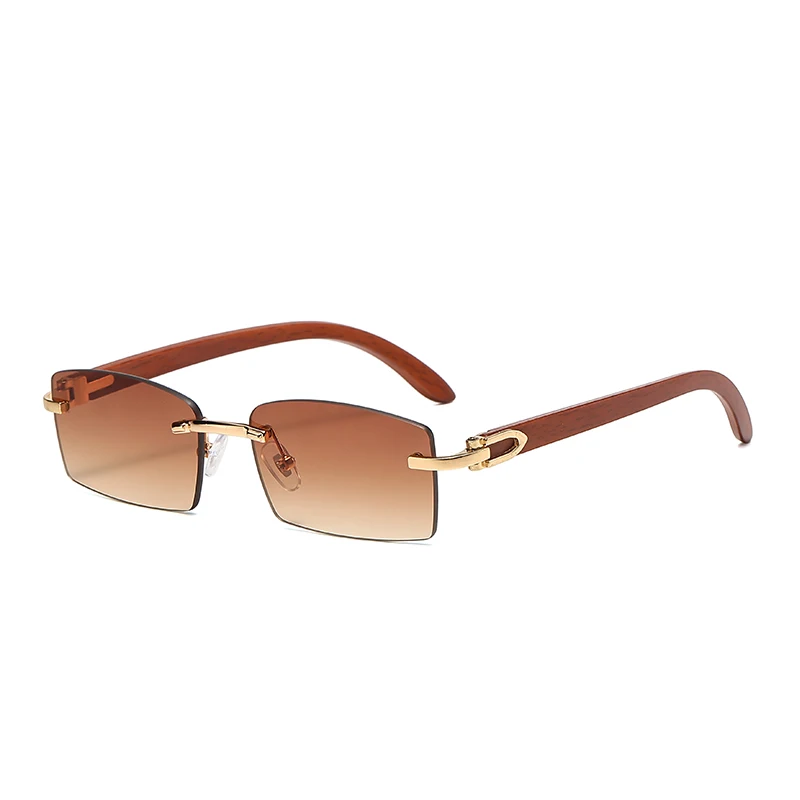 832 frameless glasses  wood grain glasses leg outdoor sun protection sunglasses