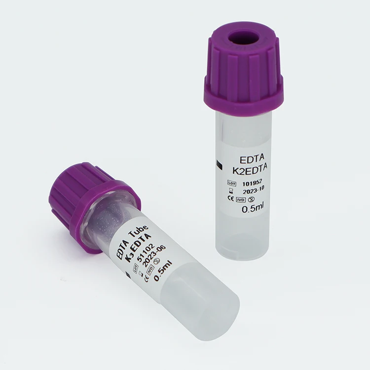 Disposable microtainer 0.5ml edta lavender tube with salient design