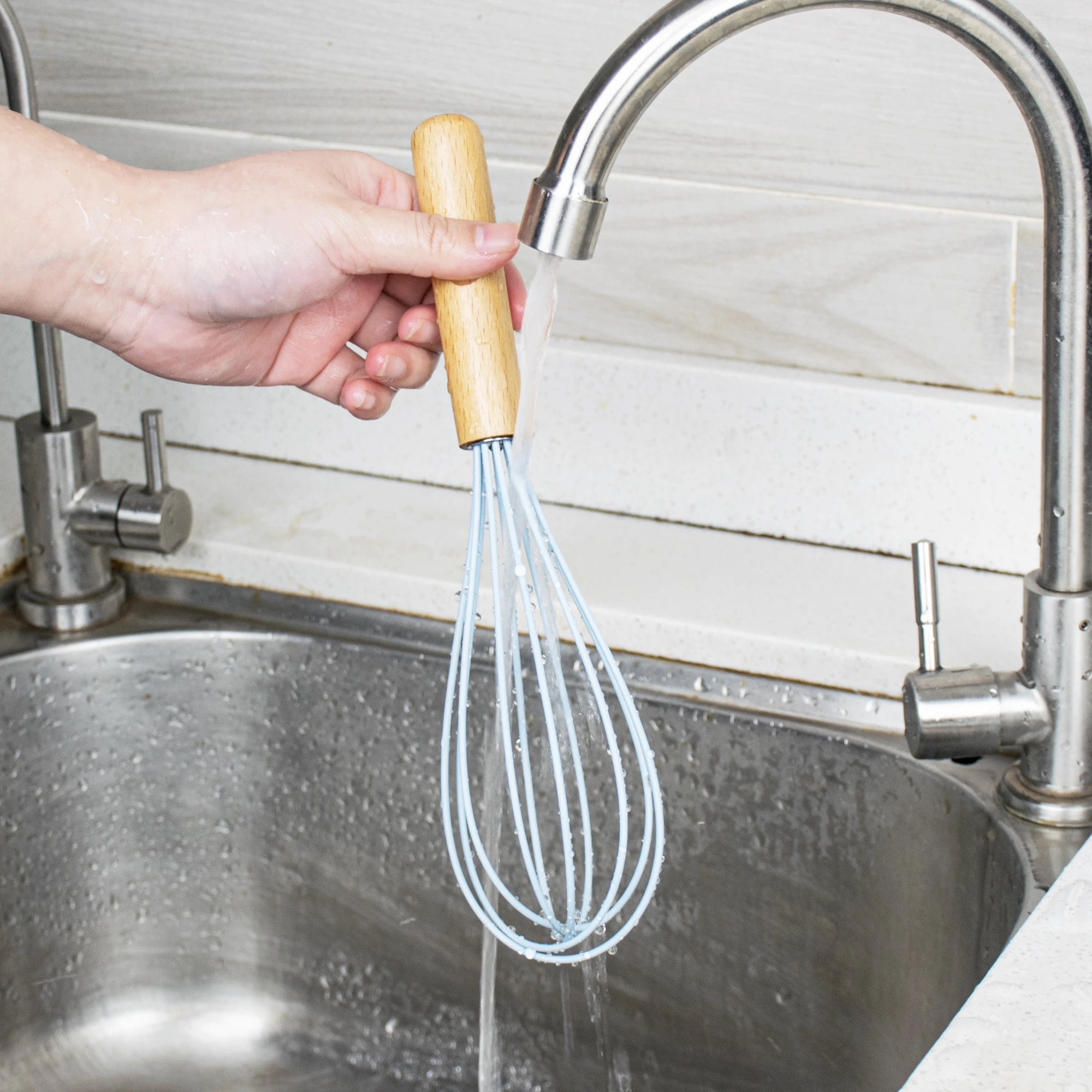 Amazon hot selling kitchen tools stainless steel egg whisk for hotel cooking kitchen