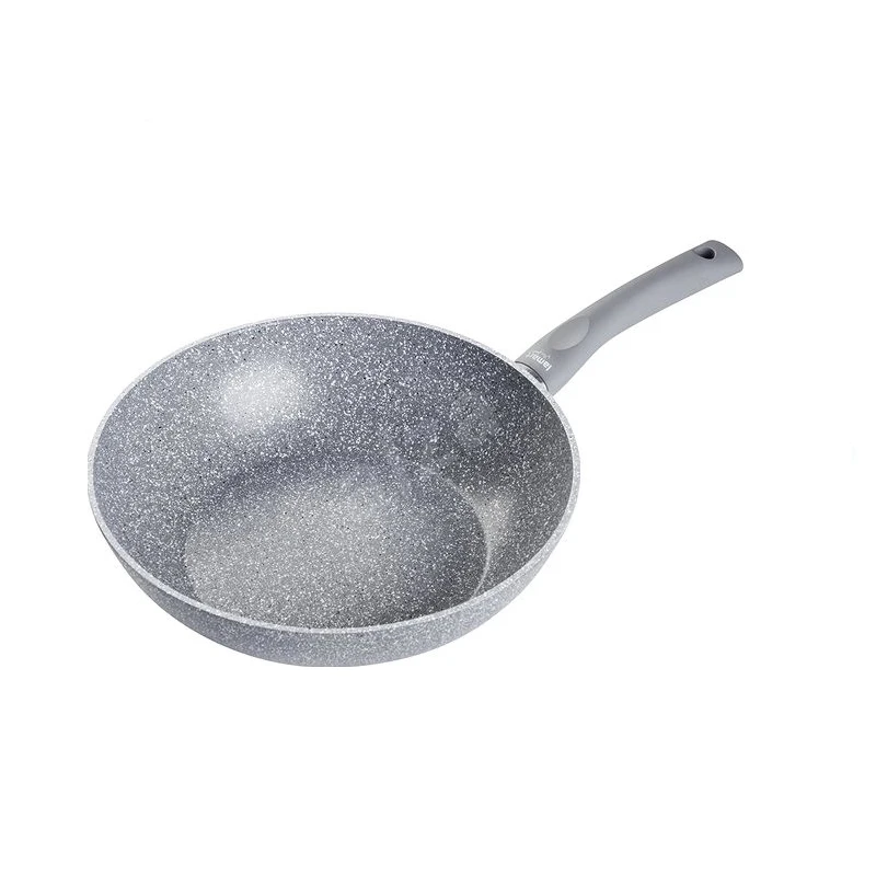 Aluminum pan pressing Big wok Marble Coating Wok pan with two mouth