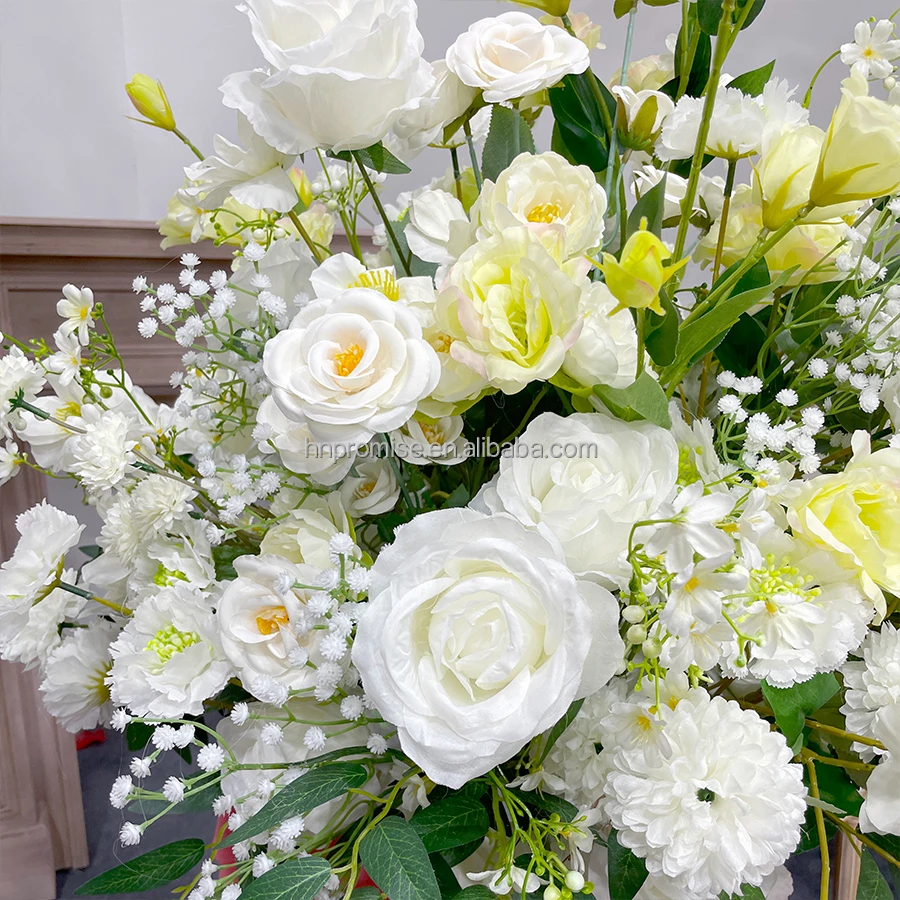 Promise Artificial Flower Ball Wedding Centerpiece White Yellow Flower Ball Wedding Decoration