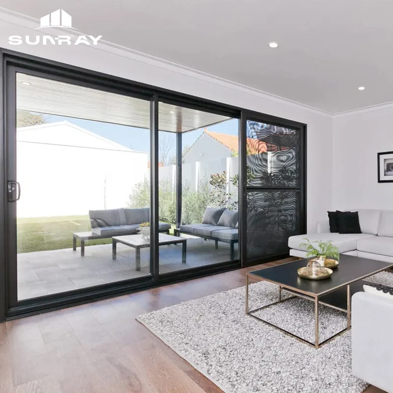 Ikealuminum Insect Screen Sliding Door For Balcony Sliding Doors Windows Soundproof Sliding Glass Door Track