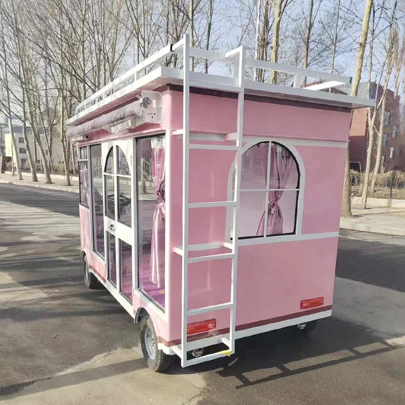 Custom multi-functional electric mobile four-wheel food truck dining car snack car for night market
