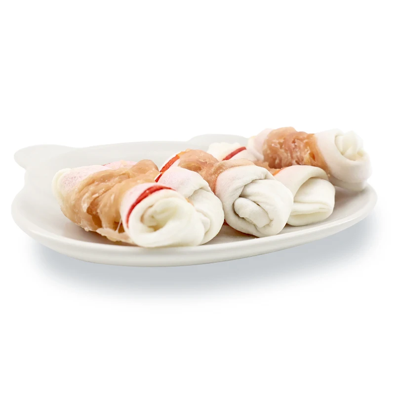 Natrual Flavor Chicken Meat Wrapped Rawhide Bones Teeth Clean Breath Fresh Dog Chews Healthy Dog Treats Wholesale Pet Snacks 5g