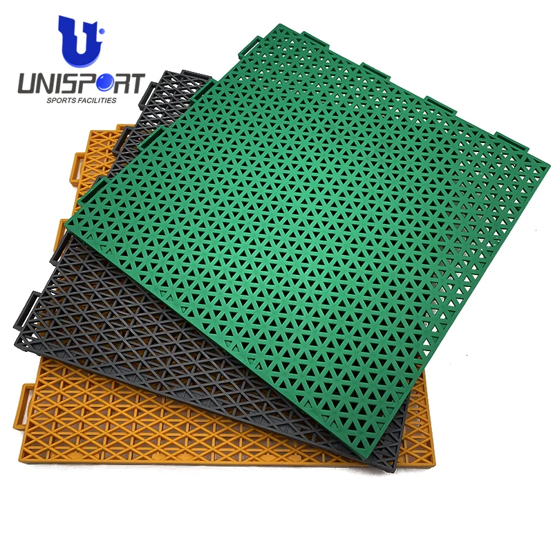 Пластиковая сцепляющаяся напольная плитка UNISPORT 250*250*120 мм напольное покрытие для спорта на открытом