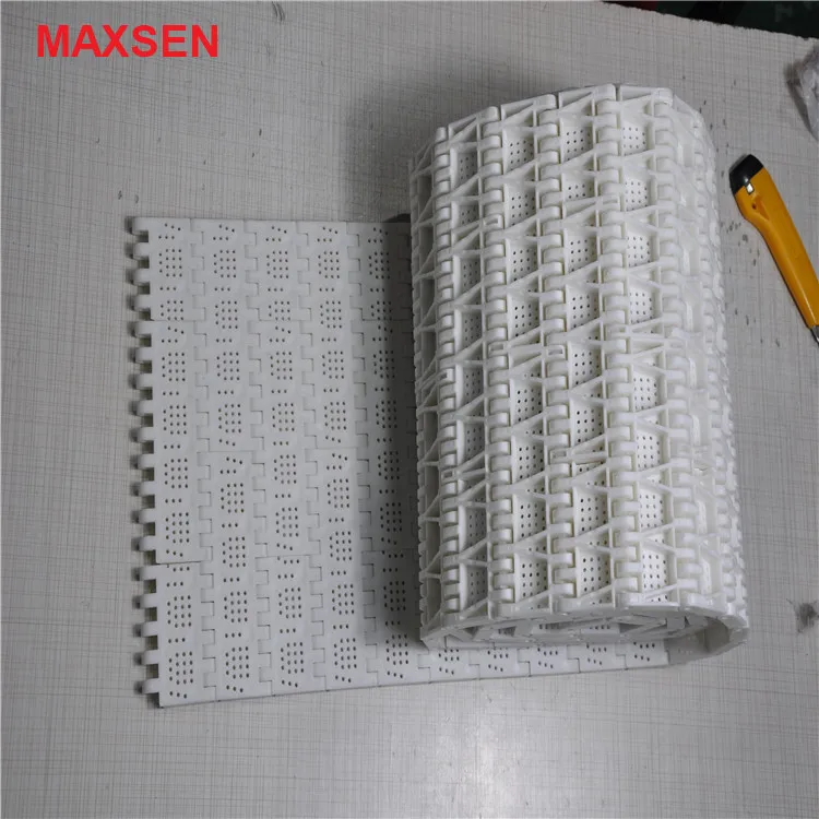 MX700-2 White/Blue Food Grade Plastic Modular Side Flexible Conveyor Belt In Conveyors