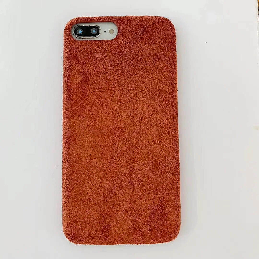 Hot Fashion Solid Color Plush Cover Coque for iPhone 11 Pro Max XS Max Xs 7 8 6 6S Plus Simple Suede Soft Phone Back Shell Case
