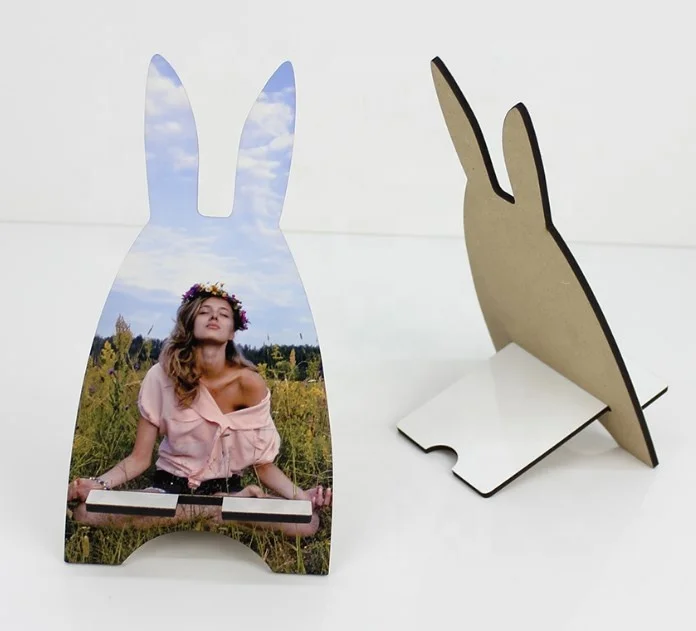 Lancoda 7 Types Personalized Sublimation MDF Wood Cell Phone Holder Photo Stand