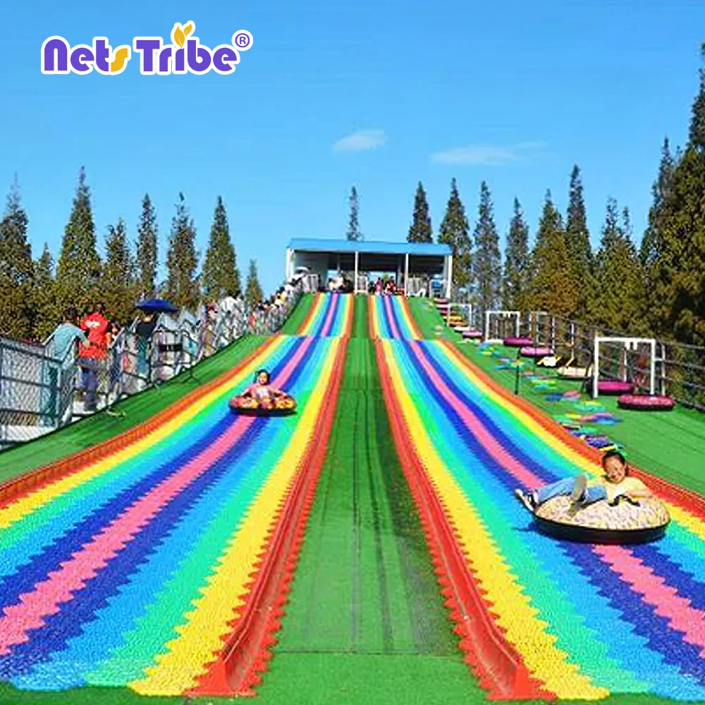 High Quality Customized Rainbow Slide Rainbow Dry Snow Slide Amusement Park Rides For Children To Have Fun