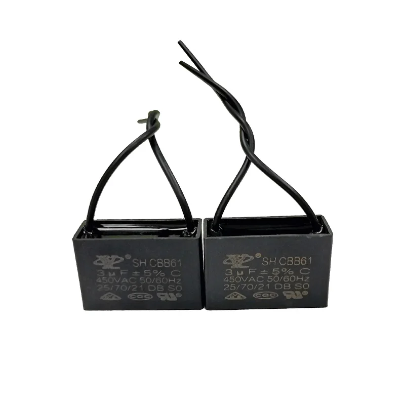 CBB61 3uf/ 450VAC AC Motor Running Start Capacitor Film Capacitor Is Suitable For Fan And Air Conditioner External Unit