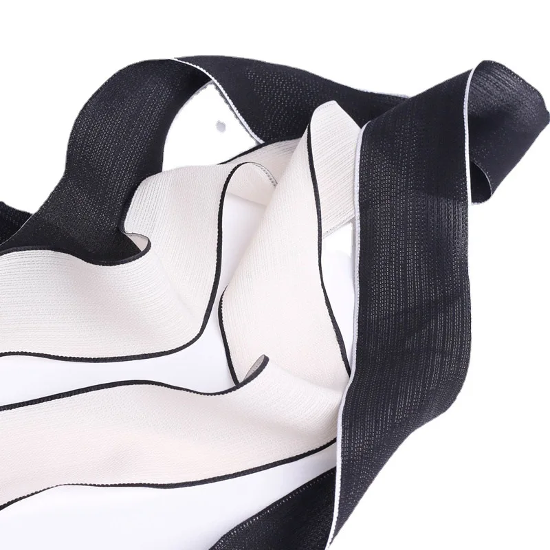 Fashion 40mm Elegant Black&White Silk Fabric Ribbon for DIY Hair Bow Flower Package Straw hat decoration