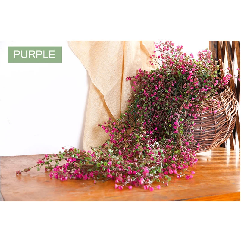 High quality artificial golden bell willow plant flower artificial plant with pot wall hanging