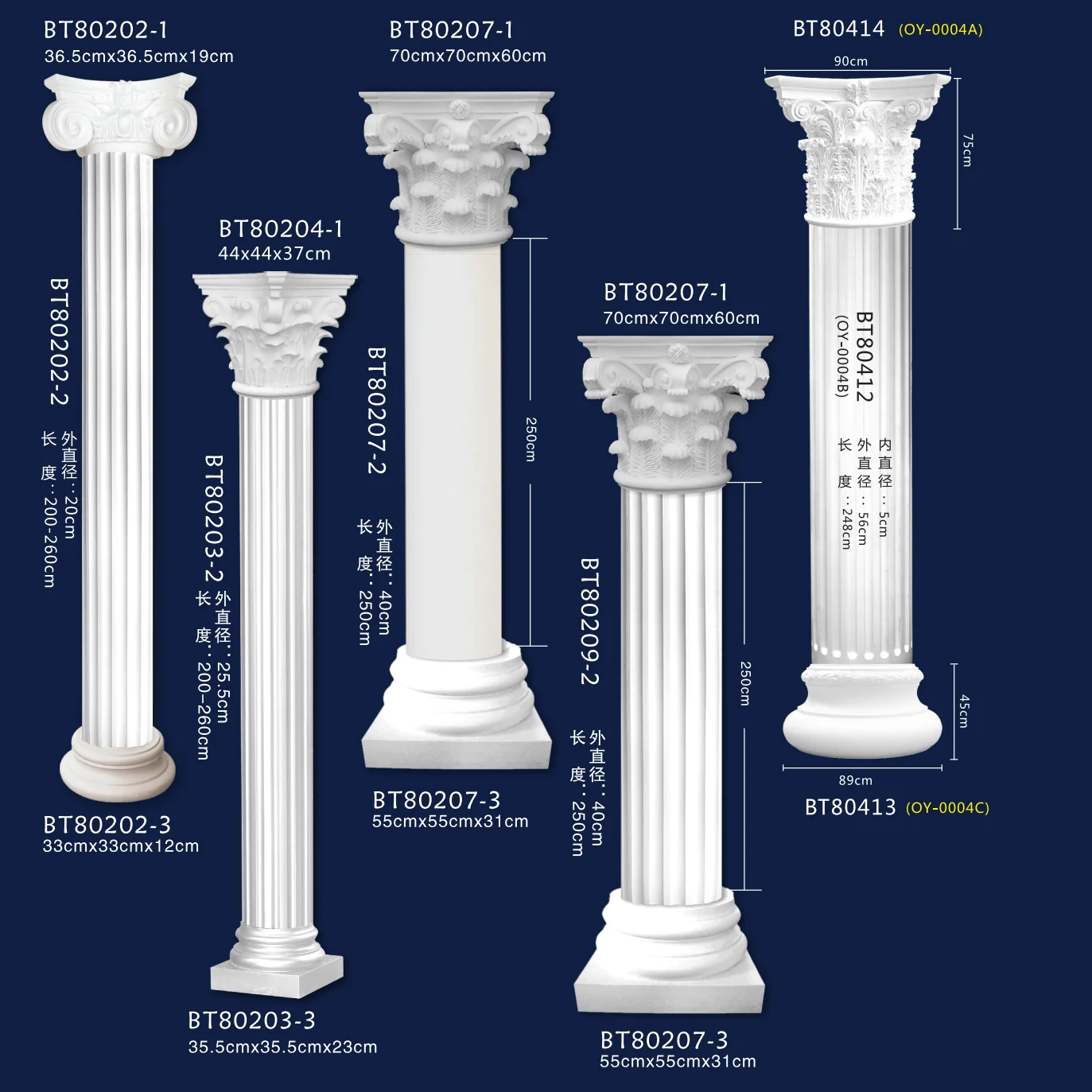 Оптовая продажа, пенополиуретановая колонна roma, декоративная пластиковая колонна, колонна, форма для украшения дома