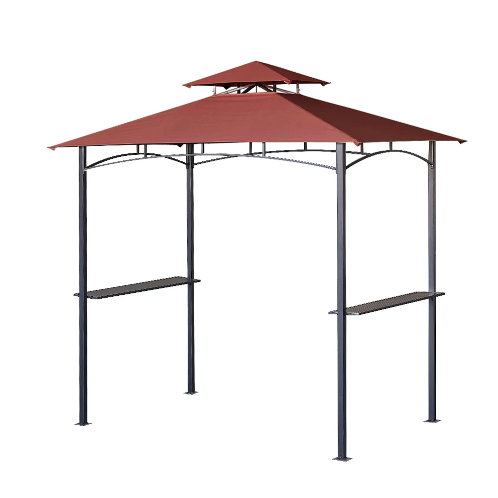 Multifunctional Waterproof Fixed Grill Tent Canopy Replacement Cover Gazebo for Outdoor Barbecues