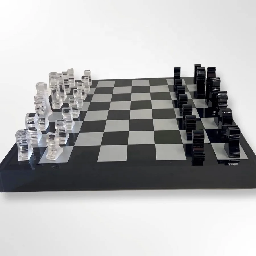 Judaica Acrylic Black and White Chess for Games