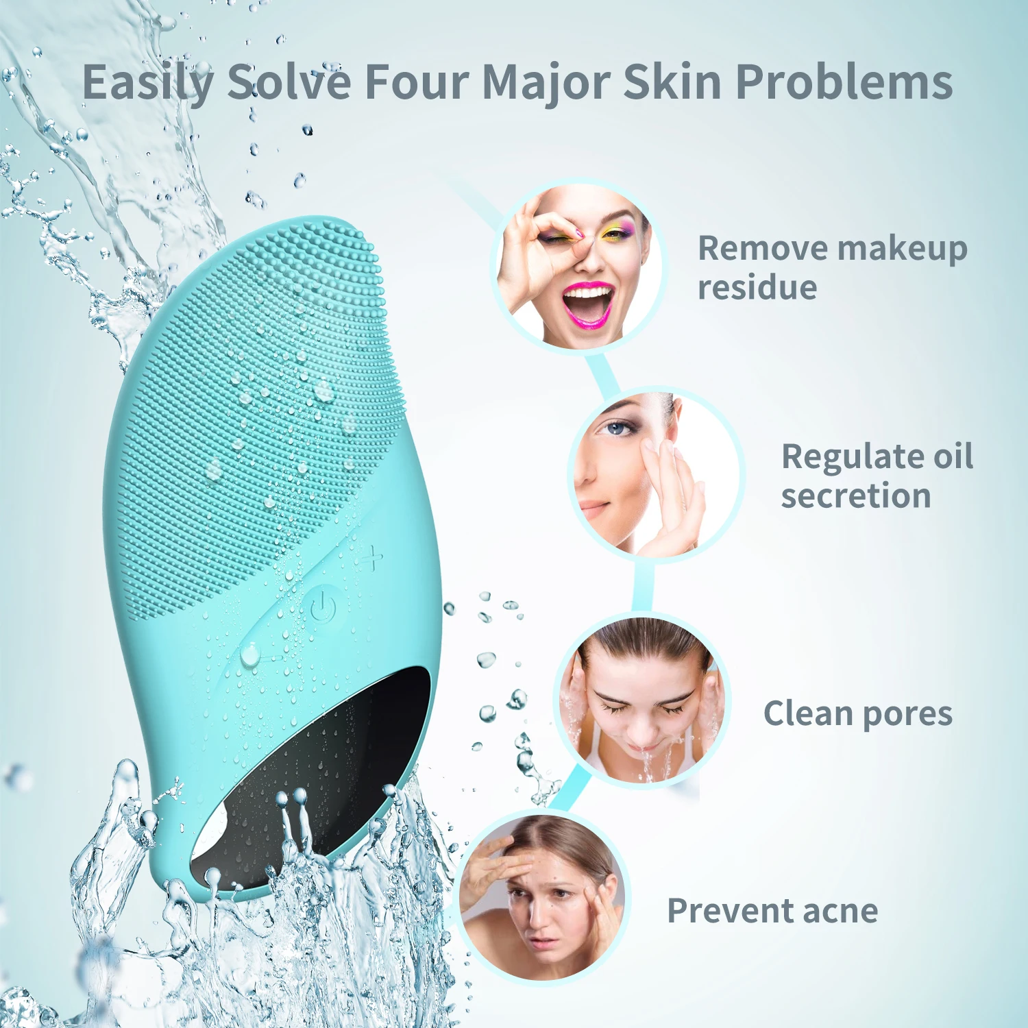 
Waterproof Sonic Facial Cleansing Brush Electric Face Brush Wireless Rechargeable Brush Face For Facial Beauty 