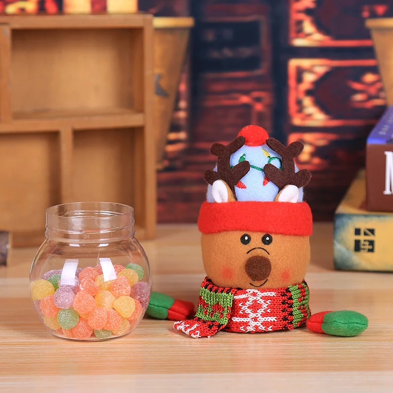 Gift New Year Christmas Candy Jar Christmas Decorations For Home Child Kids Storage Bottle Santa Bag Sweet Christmas Box
