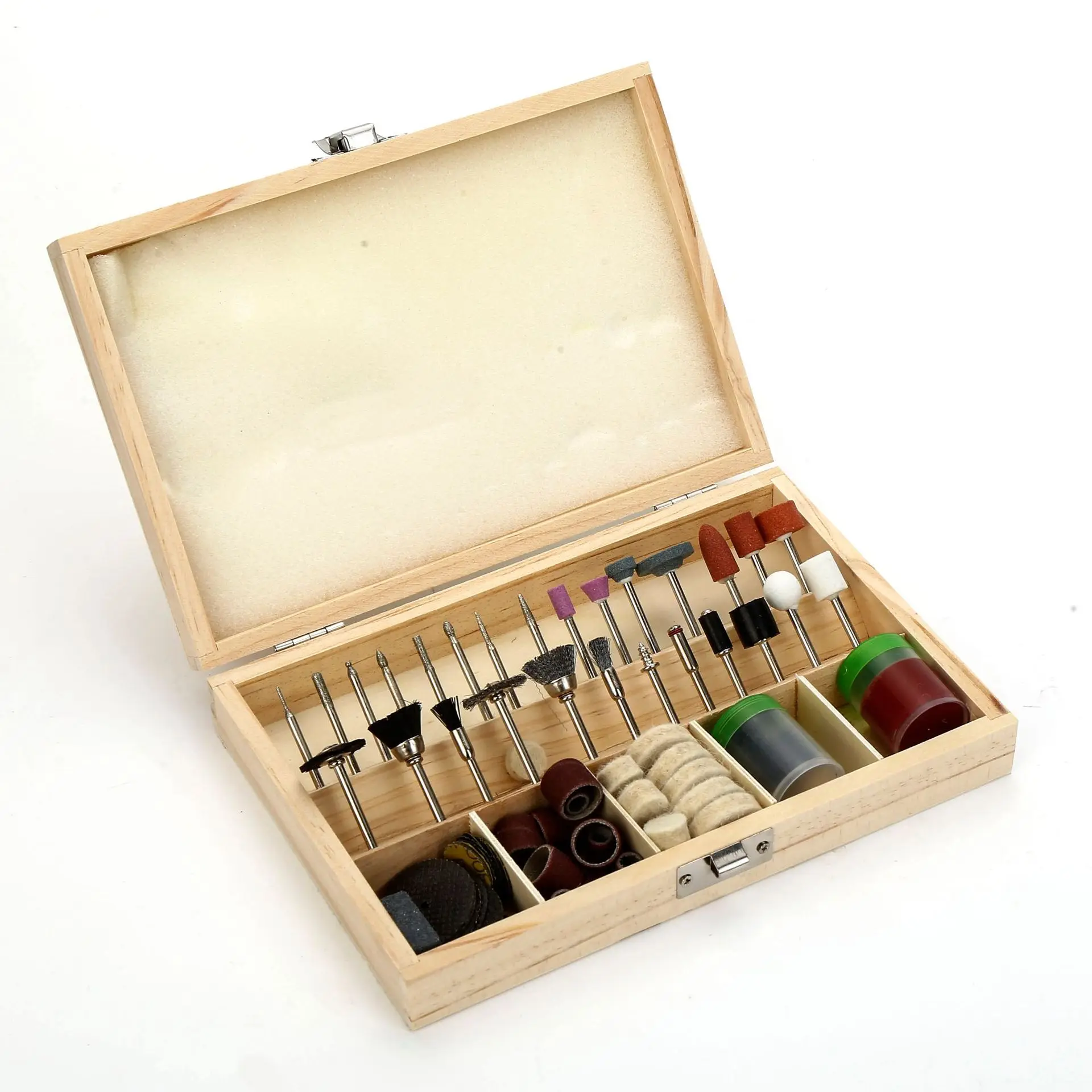 AutoErizo 200PCS Rotary Tool Accessory Set Abrasive Tool Mini Wooden Box Kit