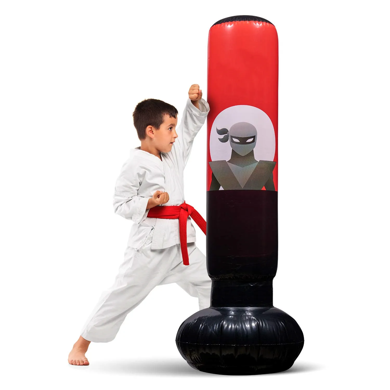 Kids Practicing Karate Taekwondo  MMA Punching Bag for Immediate Bounce-Back for  Relieve Pent Up Energy