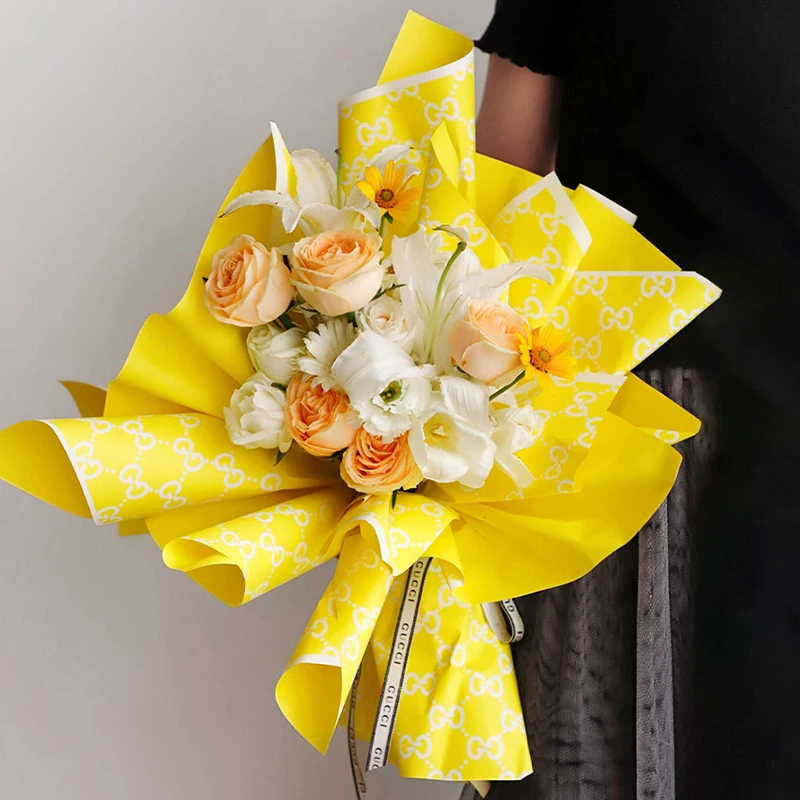 Factory Wholesale Bulk High Quality Luxury Brand Floral Wrapping Paper Hot Sale Floral Bouquet Floral Wrapping Paper Waterproof