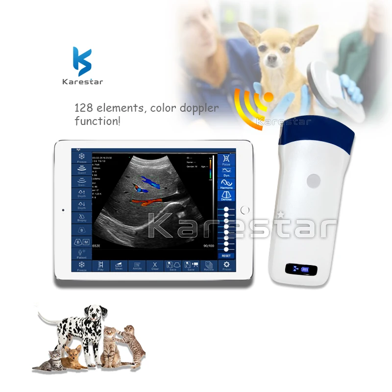 K-CP100 wifi wireless convex probe for animal portable 128E color ultrasound emergency use ultrasound