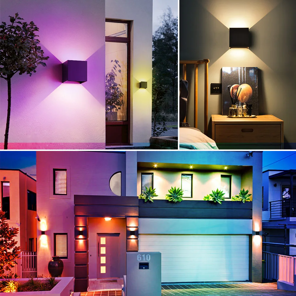 Tuya Smart WiFi LED Wall Lamp 6W RGBW Outdoor Indoor APP Waterproof Sconce Dimmable Garden Light Work with Alexa Google