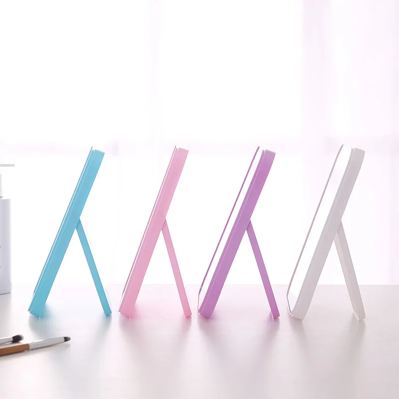 Portable desktop desktop makeup mirror support trademark custom folding home rectangular mirror