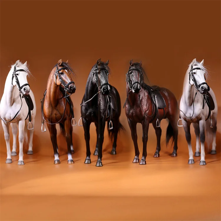 Simulate 1/6 warm-blooded horse animal model equestrian crafts horse white horse resin ornaments