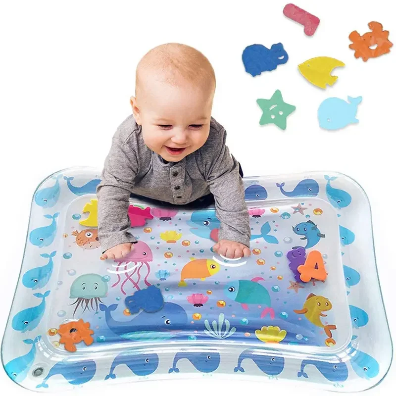 Tummy time baby water inflatable double sided water proof baby play mat for kids early education