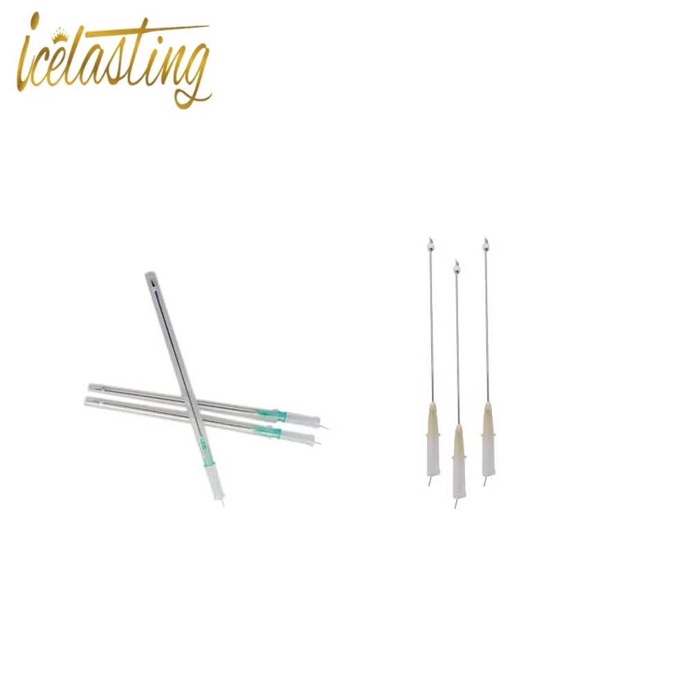 Icelasting premium Rosal blanco 6D New barbed cog lifting thread with L cannula 21G 60mm PDO thread lift for fox eye lift