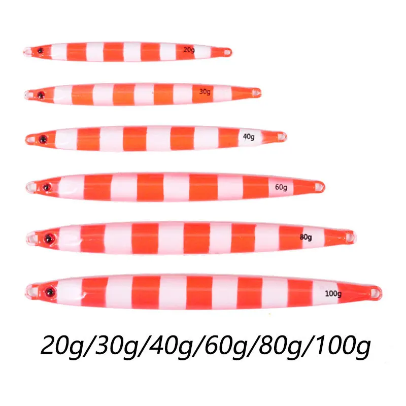 10g/20g/30g/40g/60g/80g/100g Lead Metal Jig 6 Colors Artificial Bait Fast Sinking Lead Fishing Lures