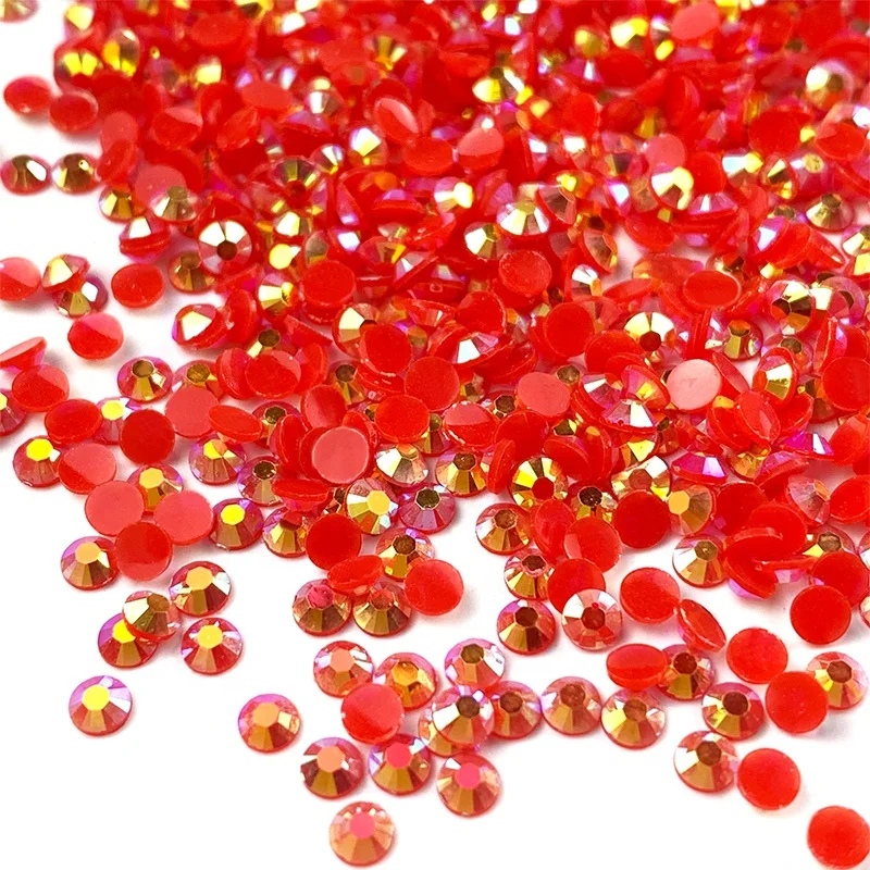 Bulk Package 2mm 3mm 4mm 5mm 6mm Transparent AB Crystals Flatback Strass Round Resin Rhinestones For Dress