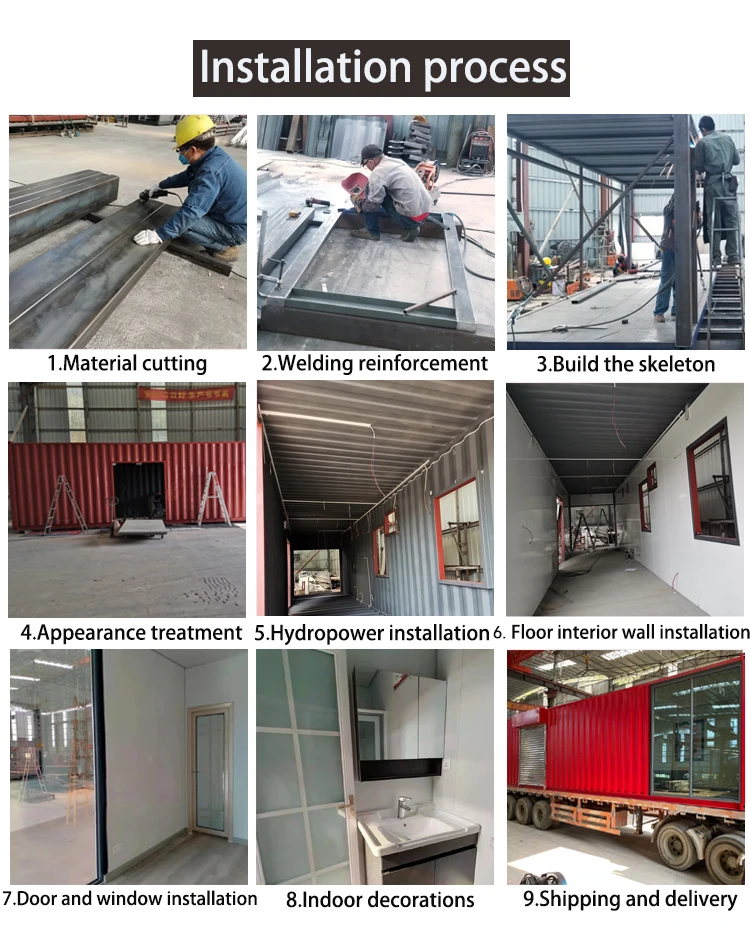 Luxury prefab house modular container homes 40 feet 20 feet steel structure