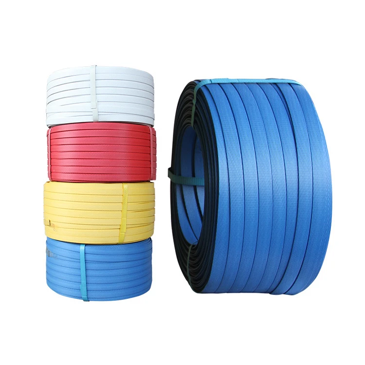
2021 Custom Colored 5mm PP Packing Strap Plastic Yellow Embossed Durable Strapping Roll 