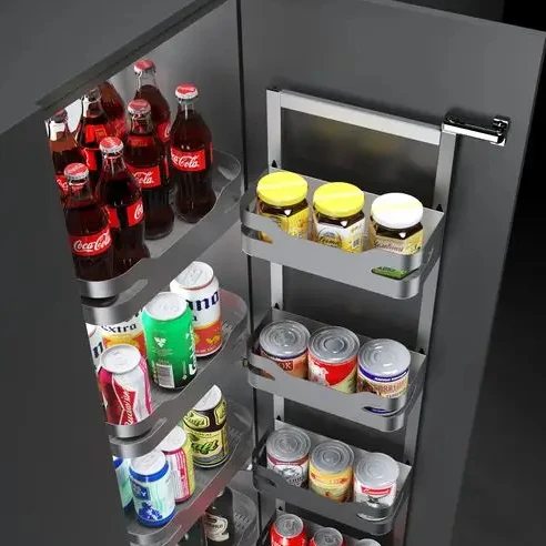 Full Steel Pantry 6 Layers Organizers Cupboard Unit Pull Internal Kitchen Cupboard Kitchen Storage Tall Unit Put Out Basket