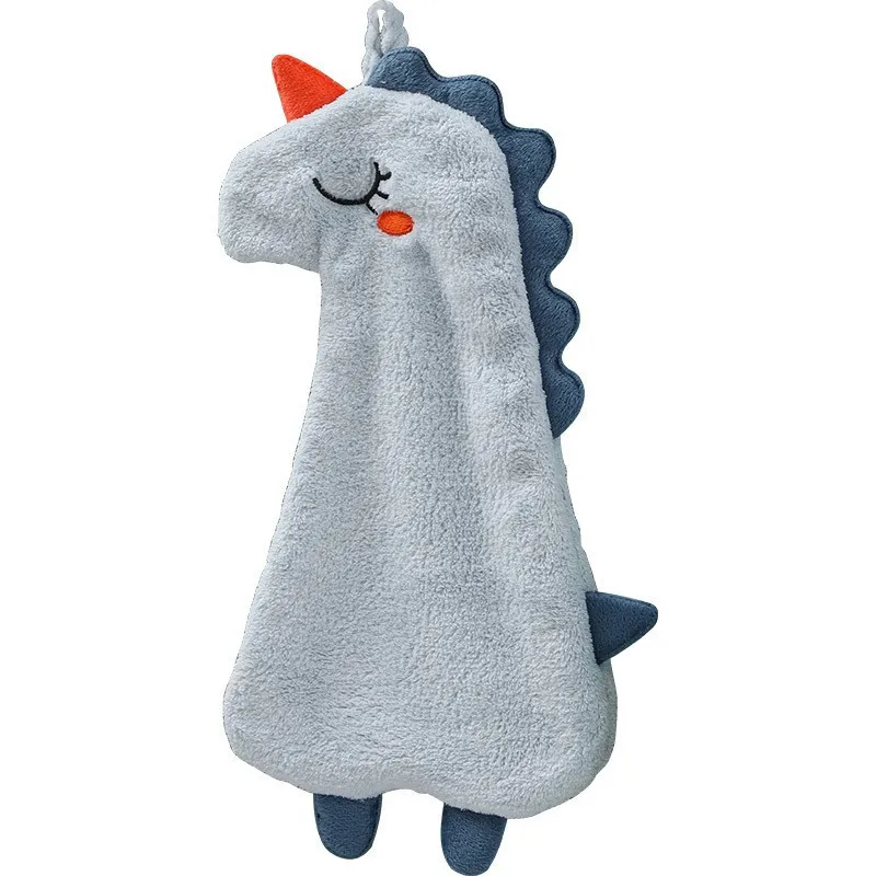 Coral Fleece Soft Towel Hanging Cloth For Kitchen And Bathroom Absorption  dragon type Hand Towels 20*40cm