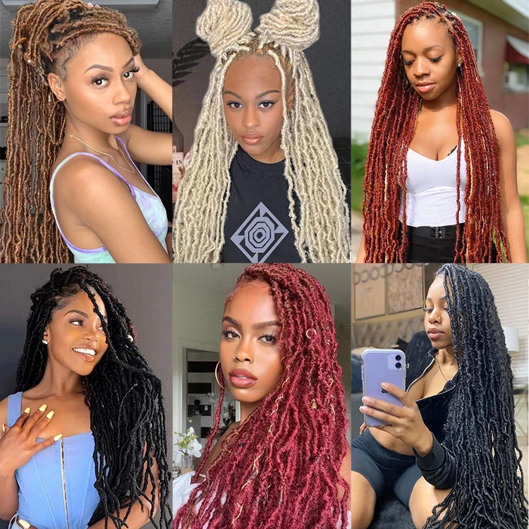Soft Locs Handmade Dreadlocks Dreads Hair Extensions Synthetic Braiding Crochet For Afro Women Men Hair Ombre Faux Locs