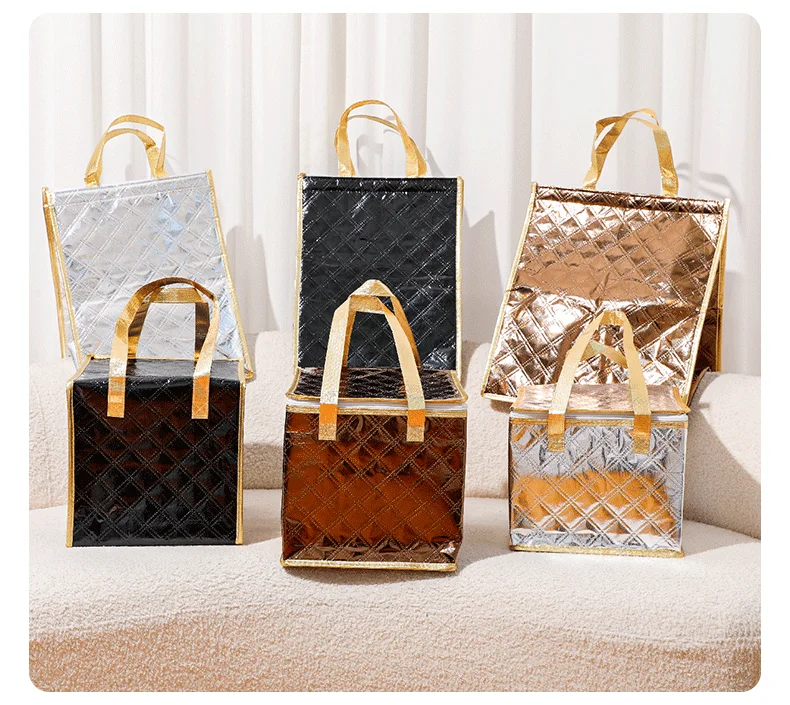Aluminum Foil Cooler Bags Lunch Bag Picnic Tote Cooler Bag Custom Best Travel Insulated Straps Adult Waterproof Logo